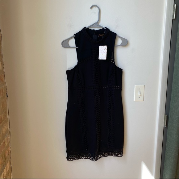 NWT Free People Sky Scraper Bodycon Crochet Mini Dress Size S Black Cocktail - Picture 5 of 15
